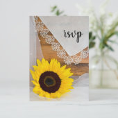 Zonnebloem en RSVP-kaart voor koningen en koningen RSVP Kaartje (Staand voorkant)
