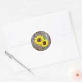 Zonnebloem en Rustieke Hout Stickers (Envelop)