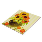 Zonnebloem en Sinaasappels keukengerei van keramie Tegeltje (Zijkant)