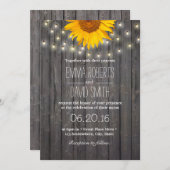 Zonnebloem en stralen Barn Wood Weddenschap Kaart (Voorkant / Achterkant)