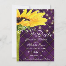 Zonnebloem en stralen op Paarse bruiloft