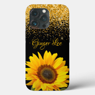 Zonnebloem en strooisel met naam Case-Mate iPhone case