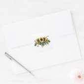 Zonnebloem en veldbloemen vierkante sticker (Envelop)
