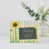 Zonnebloem en vlinder briefkaart (Staand voorkant)