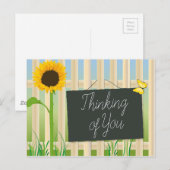 Zonnebloem en vlinder briefkaart (Voorkant / Achterkant)