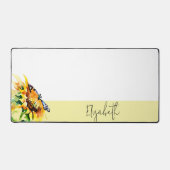 Zonnebloem en vlinder gepersonaliseerd bureaumat (Voorkant)