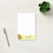Zonnebloem en vlinder gepersonaliseerd post-it® notes (Kantoor)