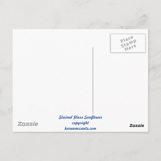 Zonnebloem en vlinder Kunst - gekleurd glas stijl! Briefkaart (Achterkant)