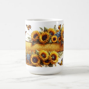 Zonnebloem en Vlinder Mok Wrap