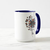 Zonnebloem en vlinder Vlag VSA Mok (Voorkant rechts)