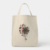 Zonnebloem en vlinder Vlag VSA Tote Bag (Achterkant)