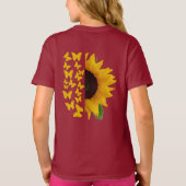 Zonnebloem- en vlinderprint T-shirt (Achterkant)