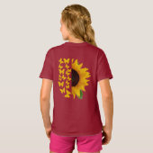 Zonnebloem- en vlinderprint T-shirt (Achterkant volledig)