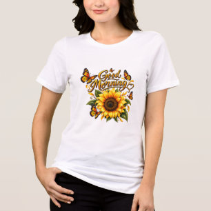 Zonnebloem en Vlinders Bloem Grafisch A Tri-Blend Shirt