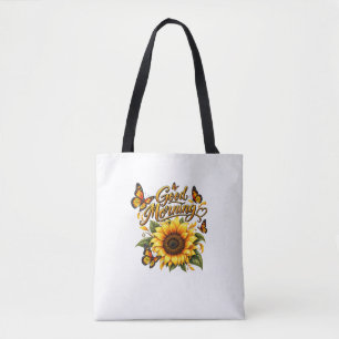 Zonnebloem en Vlinders Schoudertas Vintage Tote Bag