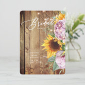 Zonnebloem en vuurvaste Vrijgezellenfeest Kaart (Staand voorkant)