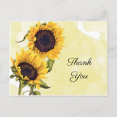 Zonnebloem en Waterverf in Zonneschijn Dank u Briefkaart (Voorkant)