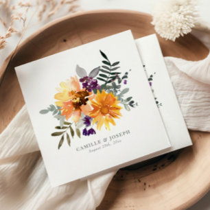 Zonnebloem en Waterverf van wilde bloemen, luiers Servet