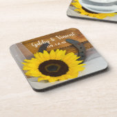 Zonnebloem en Western Hoefijzer Drankjes Onderzetter (Linkerzijde)