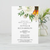 Zonnebloem en witte Floral repetitie Dinner - Whit Kaart (Staand voorkant)