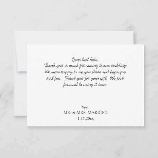 Zonnebloem en witte rozenbloem 2 wit bedankkaart (Achterkant)