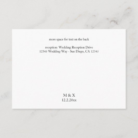 Zonnebloem en witte rozenbruiloft of partijgegeven informatiekaartje (Achterkant)