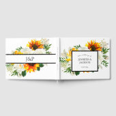 Zonnebloem en witte rozenstekelbloem gastenboek (Volledig)