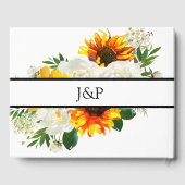 Zonnebloem en witte rozenstekelbloem gastenboek (Achterkant)