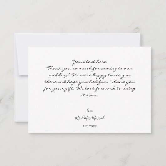 Zonnebloem en witte rozenvaste stof - zwart bedankkaart (Achterkant)