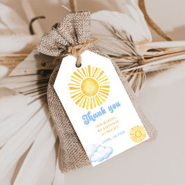 Zonnebloem En Wolken Verjaardagsfeestje Cadeaulabel