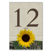 Zonnebloem en Woodland Tafelnummer Kaart (Achterkant)