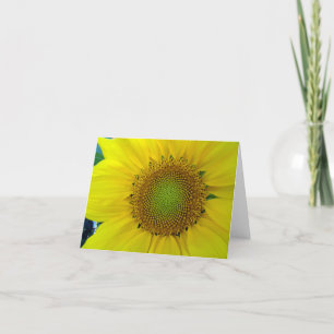 Zonnebloem en zaaigoed, spiraal, goudverhouding bedankkaart