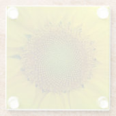 Zonnebloem en zaaigoed, spiraal, goudverhouding glazen onderzetter (Achterkant)