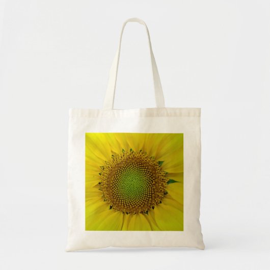 Zonnebloem en zaaigoed, spiraal, goudverhouding tote bag (Voorkant)