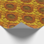 Zonnebloem en zadenpoetsstreekschilfers cadeaupapier (Hoek)