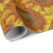 Zonnebloem en zadenpoetsstreekschilfers cadeaupapier (Rol Hoek)