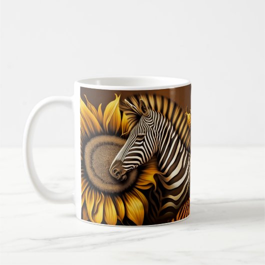 Zonnebloem en zebra koffiemok (Links)