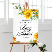Zonnebloem en Zee Buckthorn Baby shower Welkom Poster