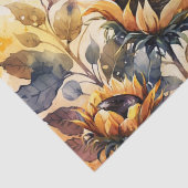 Zonnebloem en zonnebloemen in het najaar/valkleur tissuepapier (Detail)