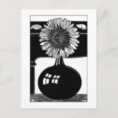 Zonnebloem -  en zwarte kunst briefkaart (Voorkant)
