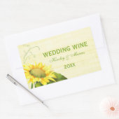 Zonnebloem en Zwemel Wijnflesetiket Rechthoekige Sticker (Envelop)