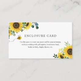Zonnebloem Enclosure Card Meant to Bee Informatiekaartje