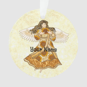 Zonnebloem engel ornament