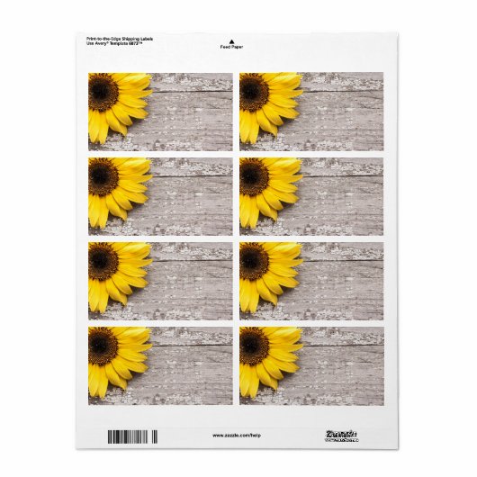 Zonnebloem Etiket (Full Sheet)