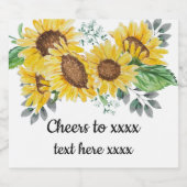 zonnebloem, etiket met bloemkolen (Enkel label)