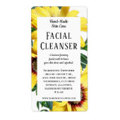 Zonnebloem Etiket op het ingrediënt van zonnebloem (Voorkant)