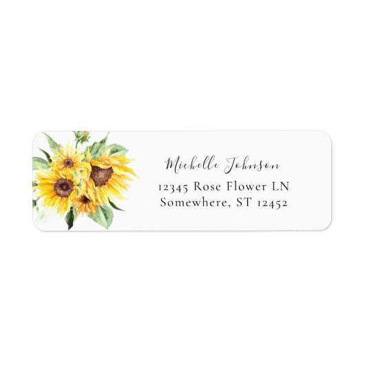Zonnebloem Etiket voor retournering (Voorkant)