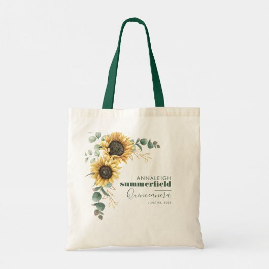 Zonnebloem Eucalyptus 15e verjaardag Quinceanera Tote Bag (Achterkant)