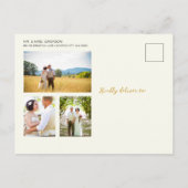 Zonnebloem Eucalyptus 4 Foto's Weddenschap Bedankt Briefkaart (Achterkant)