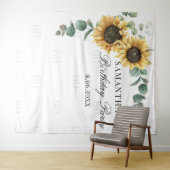 Zonnebloem Eucalyptus 60e verjaardag Party Achterg Wandkleed (In Situ (horizontaal))